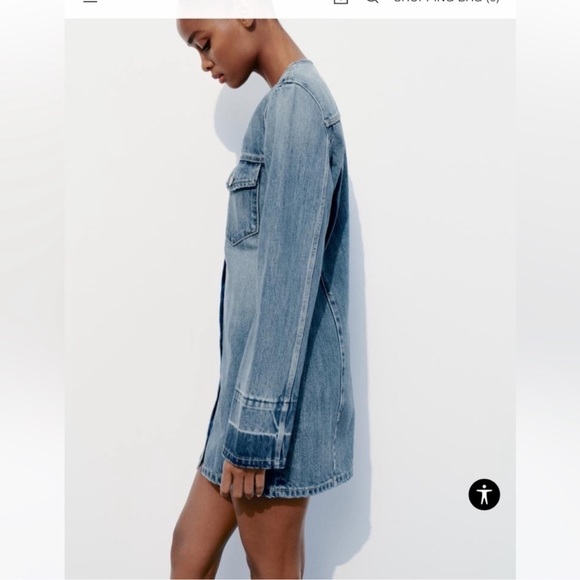 Zara Blue Denim Dress - Picture 13 of 16